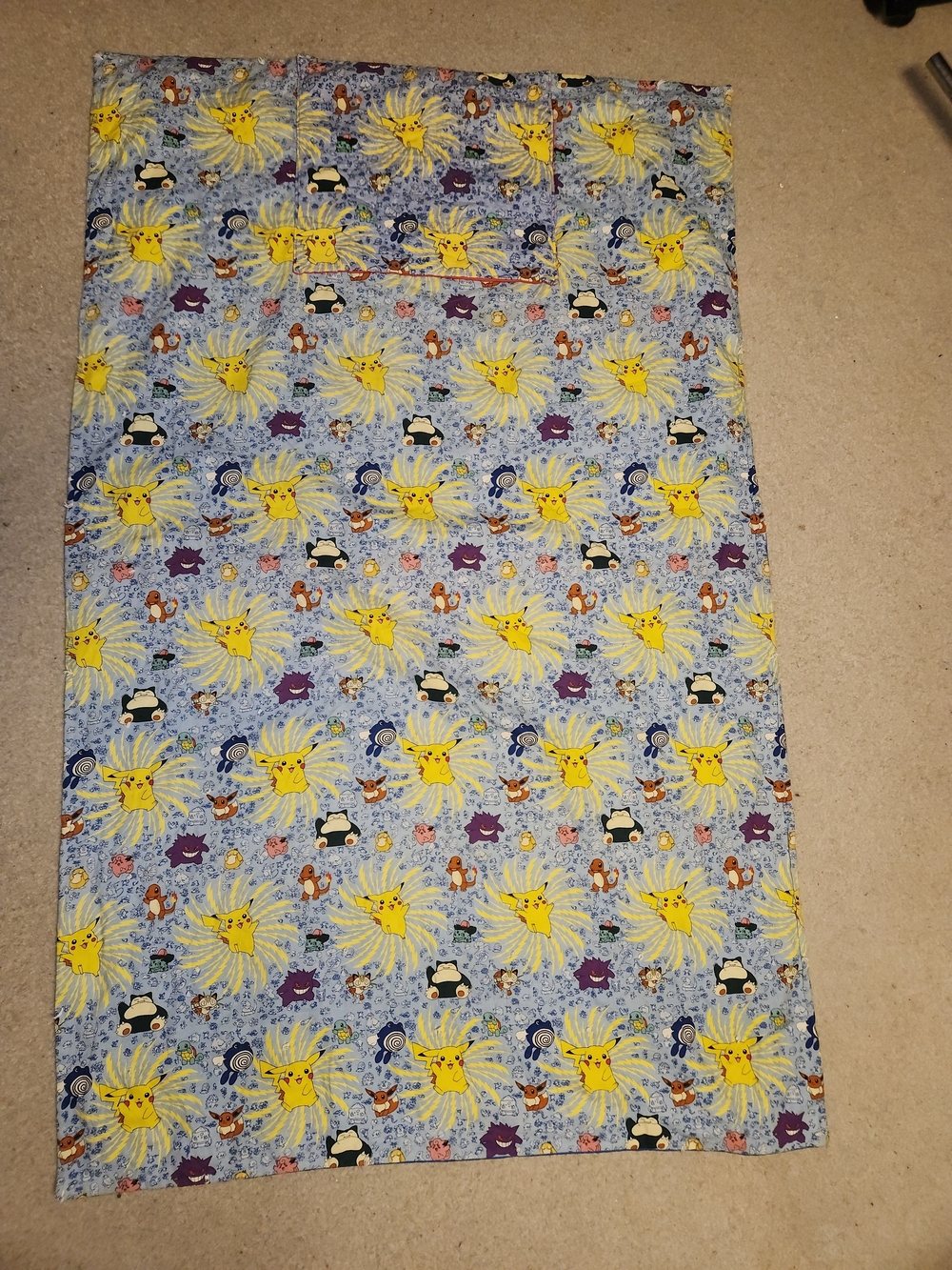 Pokemon Yellow Pikachu & Blue Character Print Throw